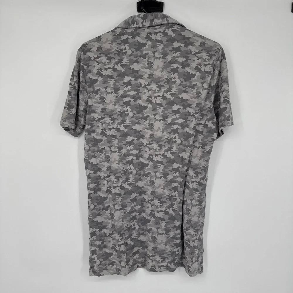 Polo Golf Ralph Lauren Camo Shirt Gray Military AOP Lightweight Rugby Small